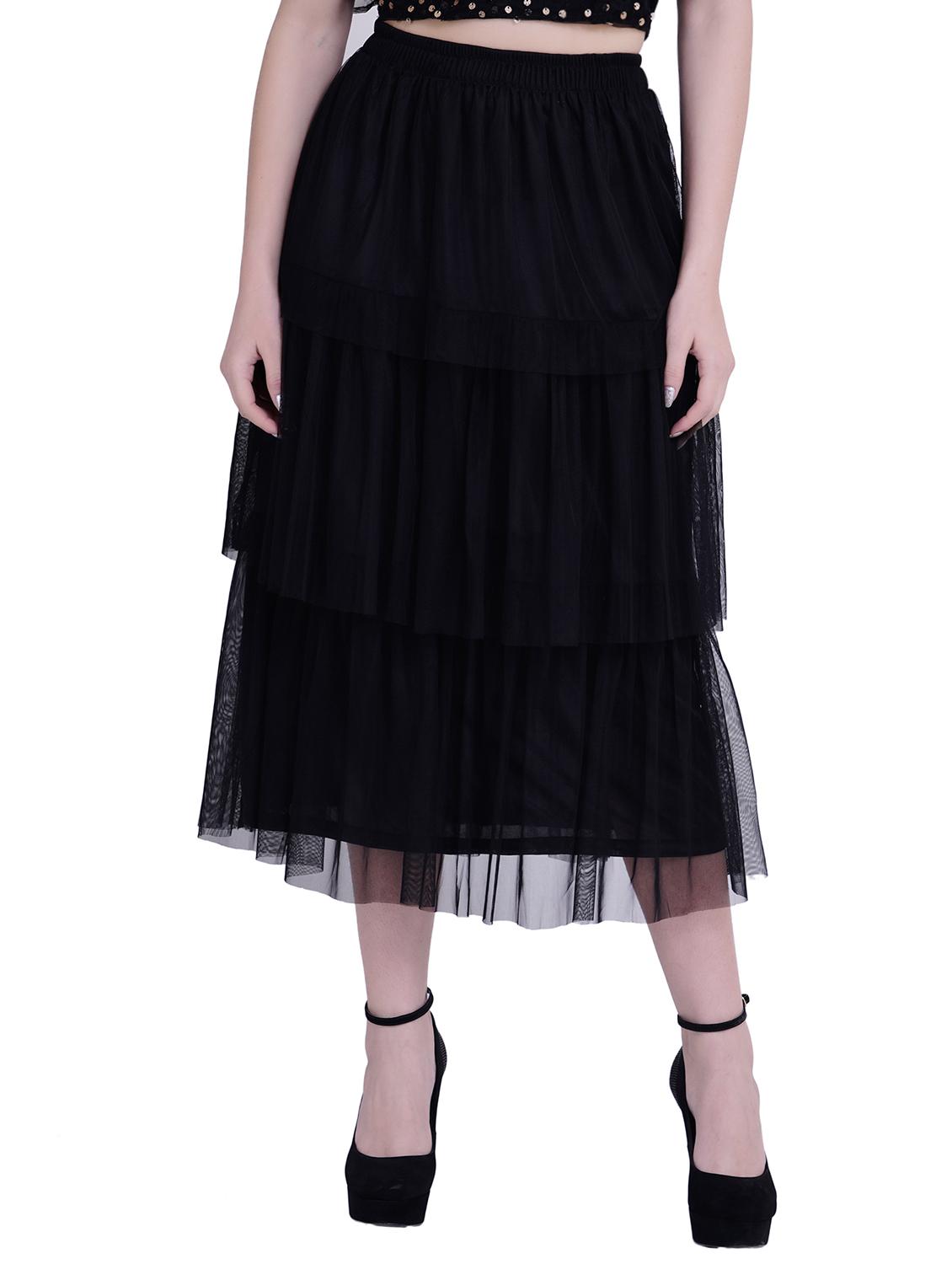 layered ruffled maxi skirt - 15900246 -  Zoom Image - 0