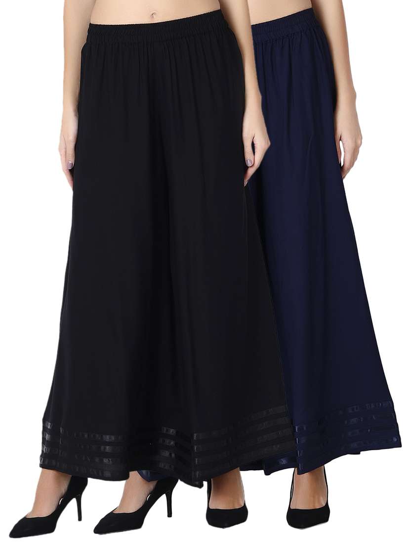 set of 2 flared palazzos