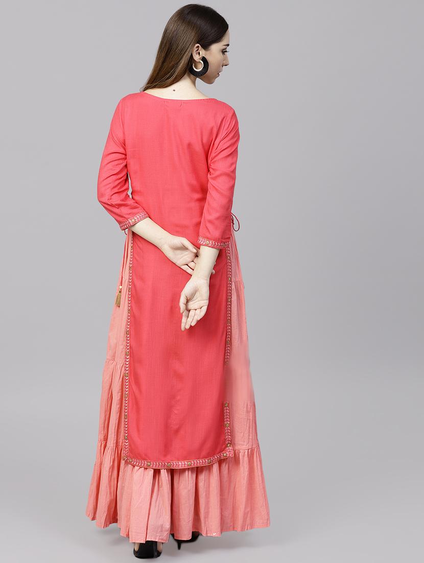layered embroidered kurta - 15901522 - Standard Image - 2