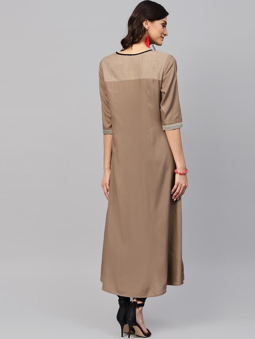 color block a-line kurta - 15901530 - Standard Image - 2