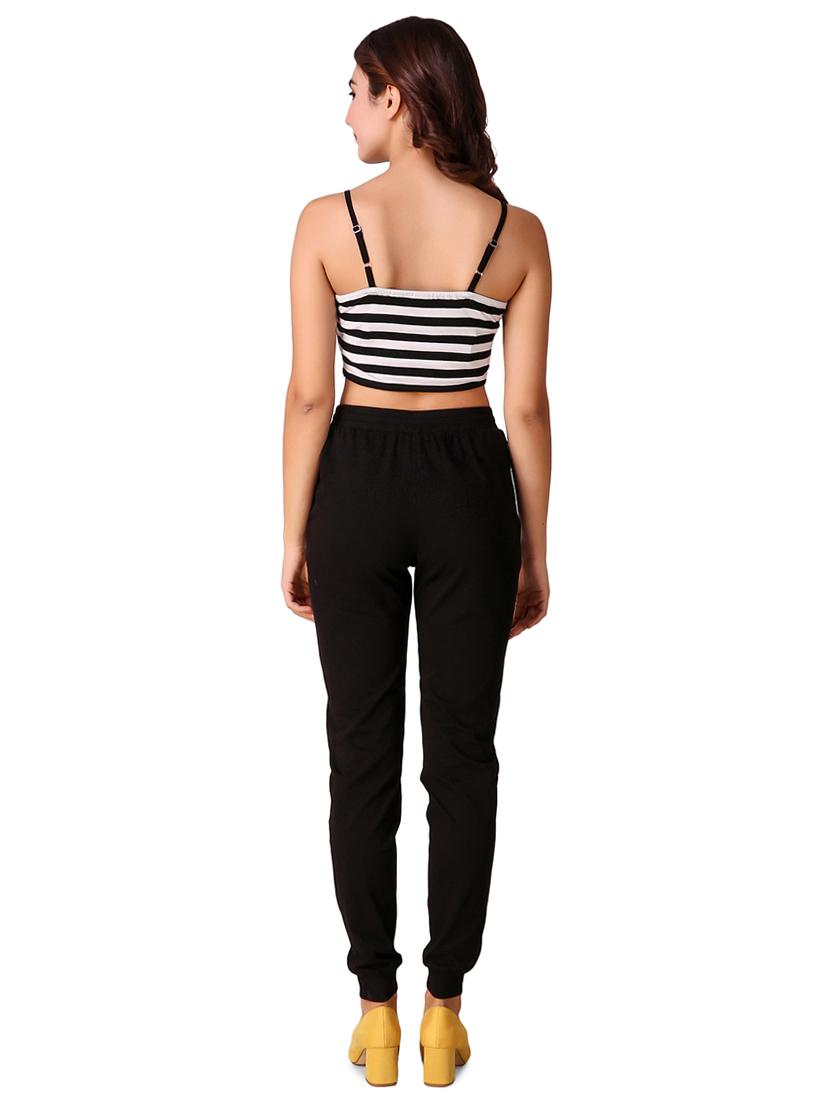 crossover striped crop top & jogger set - 15901573 - Standard Image - 2