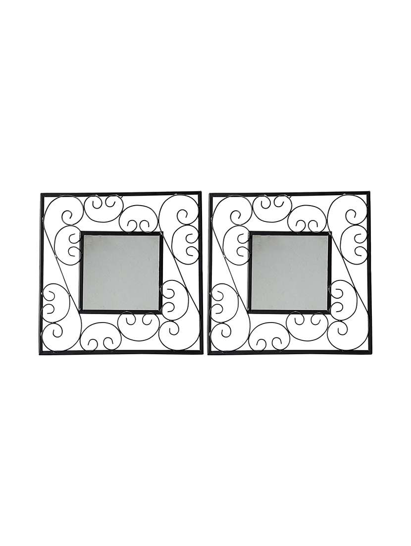 hosley set of 2 square decorative wall mirrors