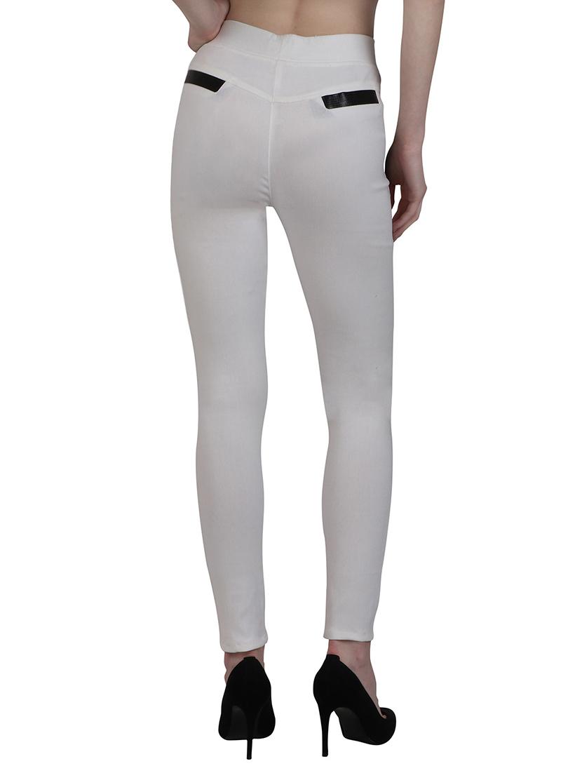 leather patch high waist jegging - 15902331 - Standard Image - 2