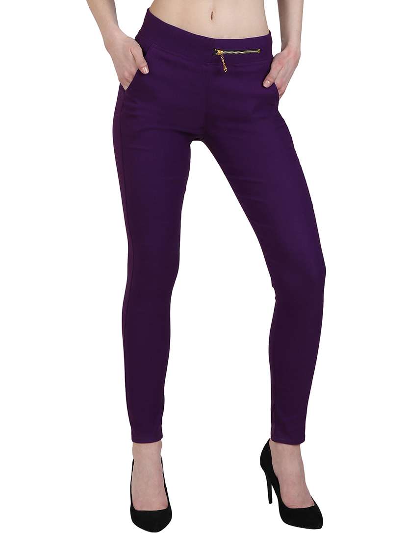zipper detail mid waist jegging
