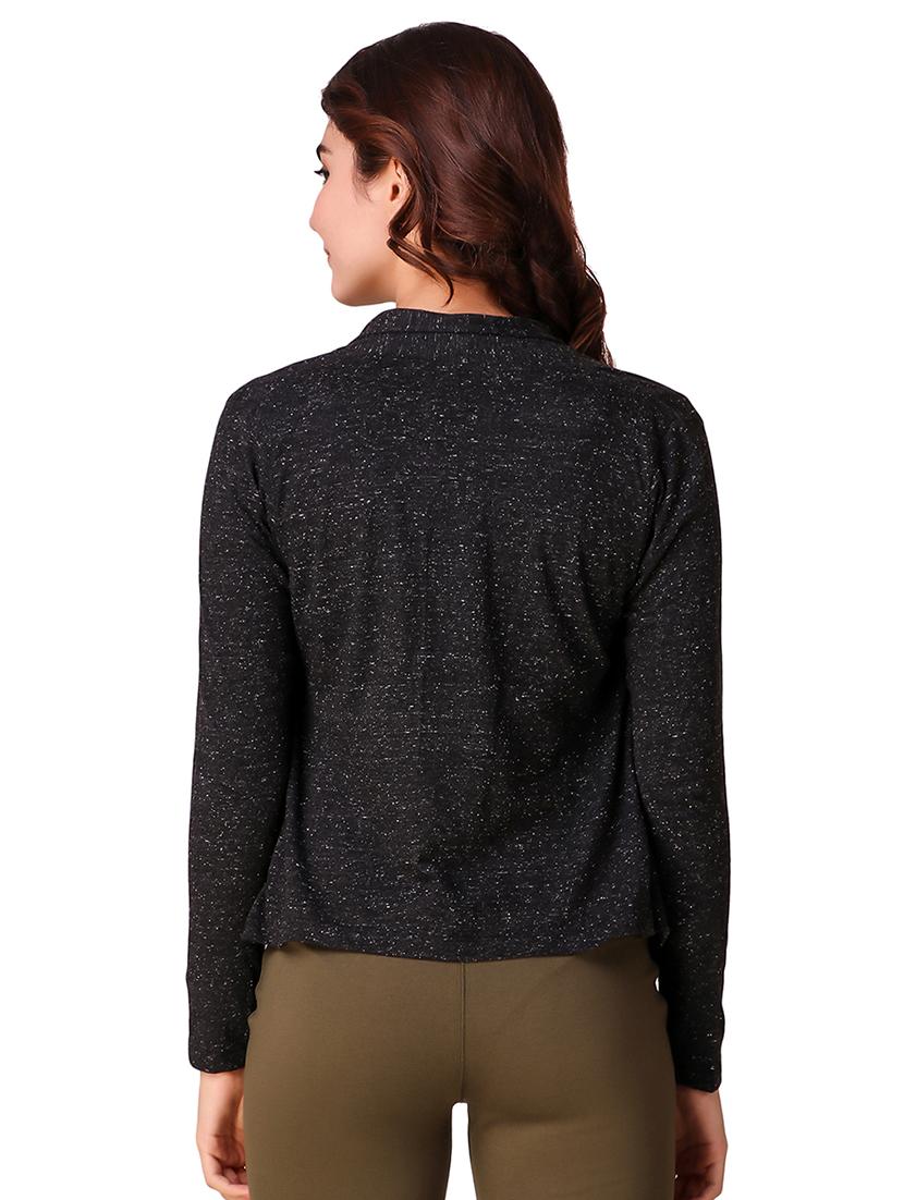 coal black melange shrug - 15903893 - Standard Image - 2