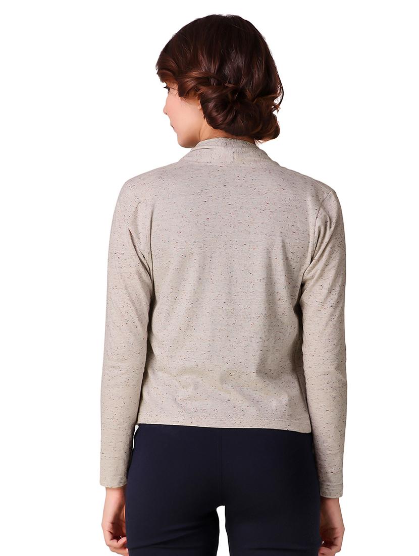 stone grey melange shrug - 15903895 - Standard Image - 2