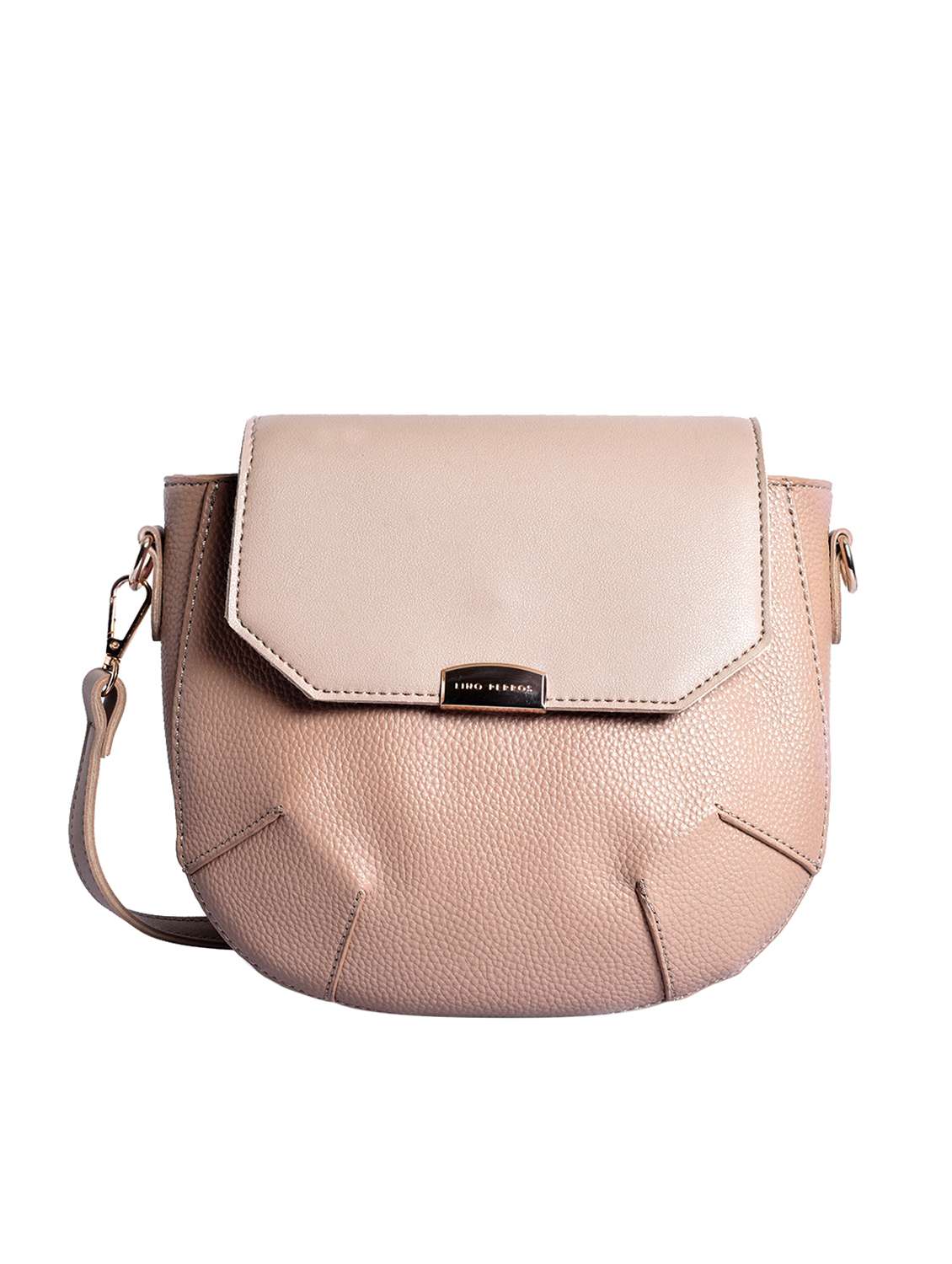 pink leatherette (pu) regular sling bag