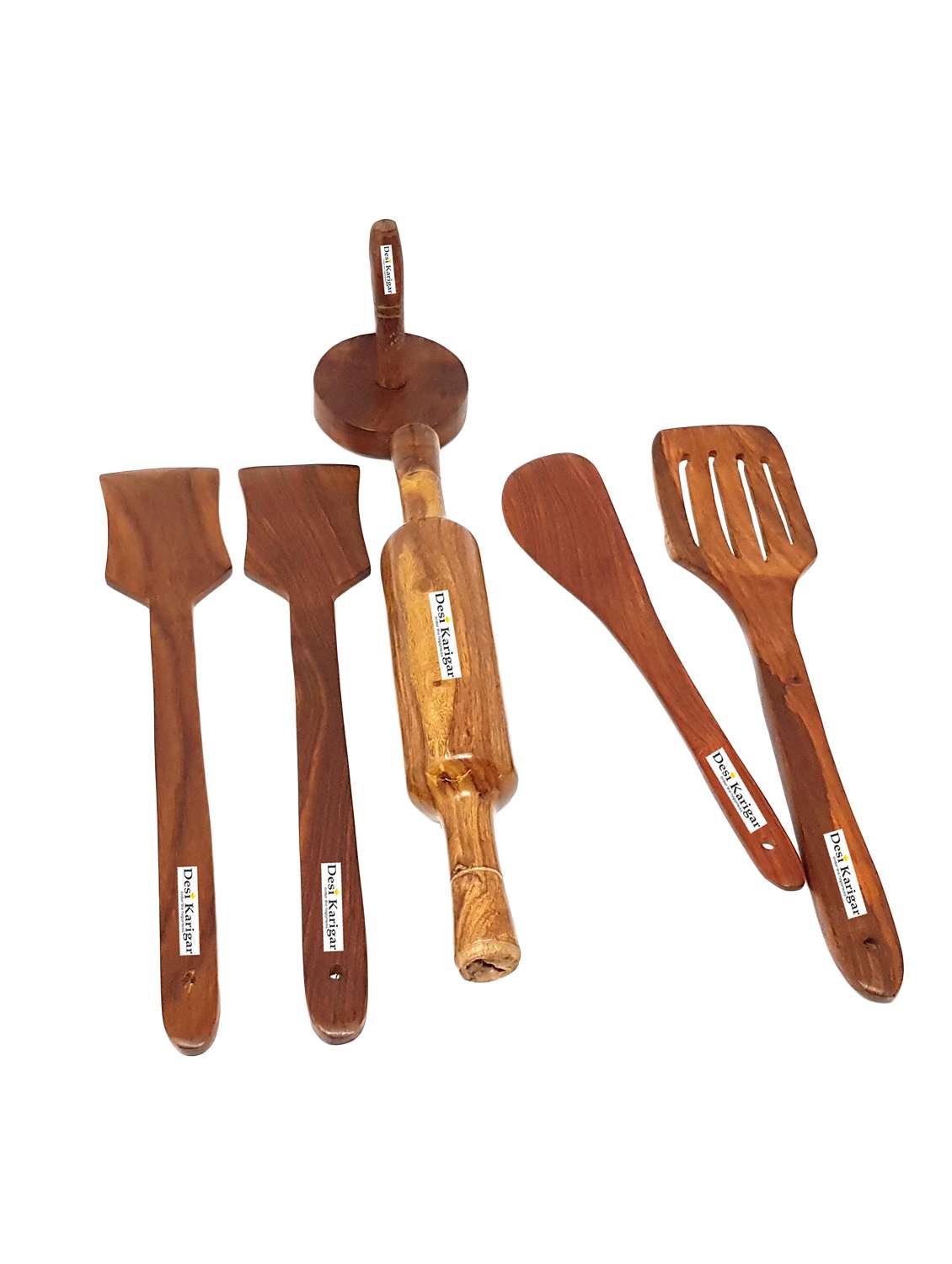 desi karigar brown wooden kitchen tool - pack of 6 - 15908833 - Zoom Image - 0