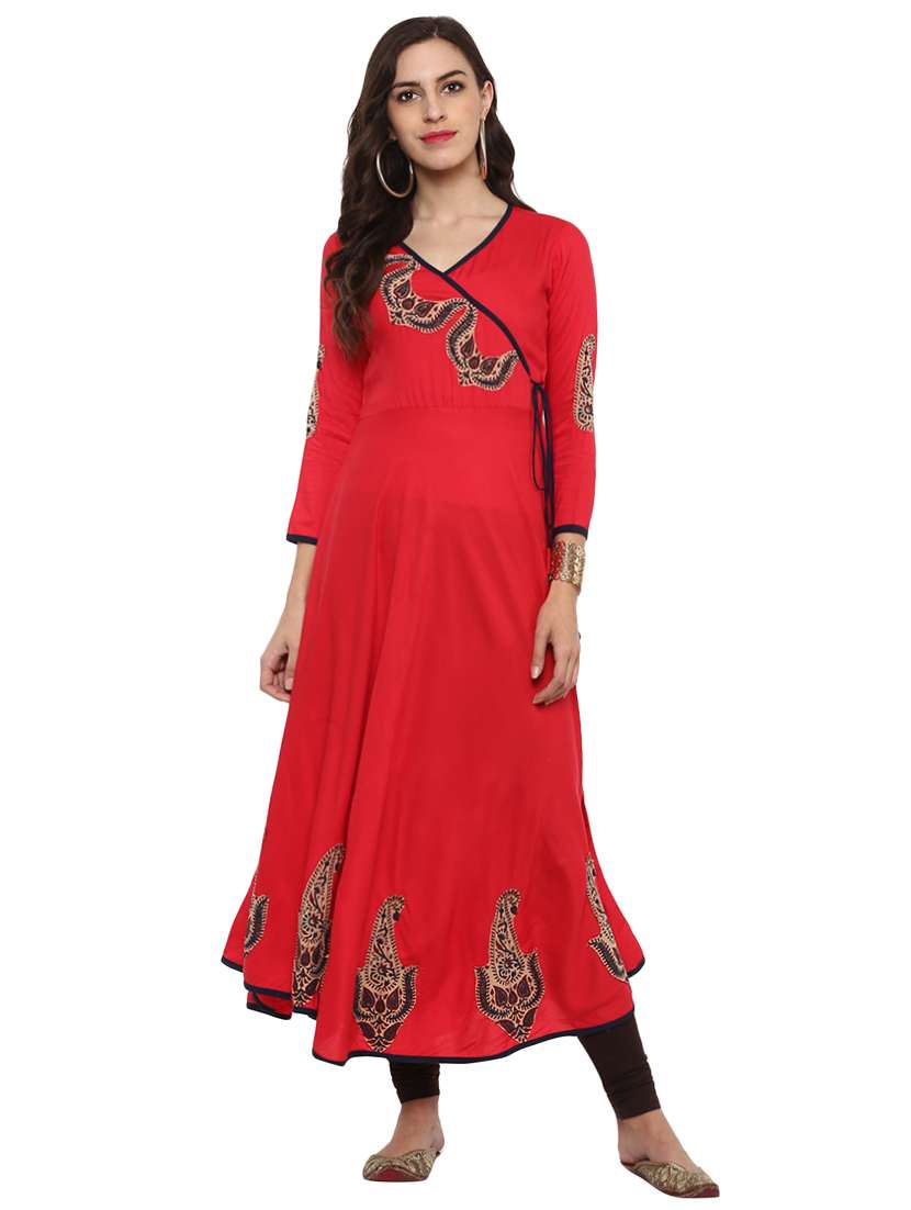 angrakha patch work kurta