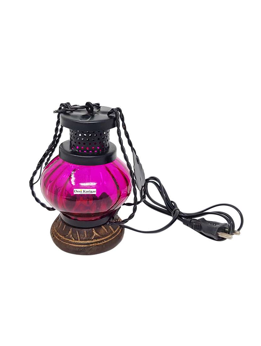 desi karigar wooden lanterns - pink