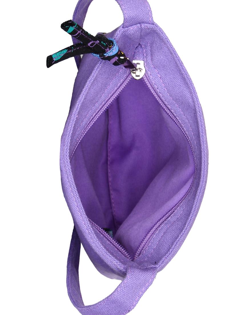 purple canvas printed sling bag - 15912366 - Standard Image - 2