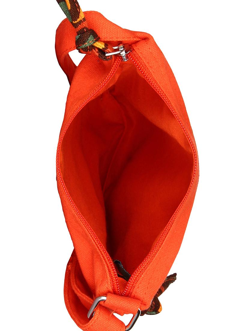 orange canvas printed sling bag - 15912373 - Standard Image - 2