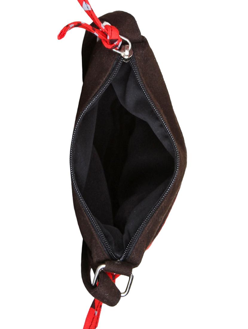 red canvas printed sling bag - 15912378 - Standard Image - 2