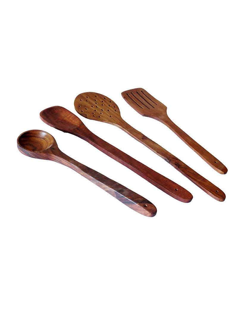 brown wooden spoon - set of 4