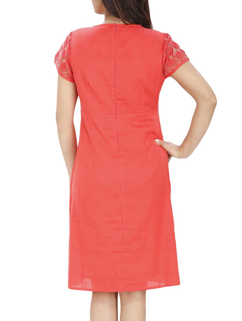 embroidered mesh a-line dress - 15912994 - Standard Image - 2