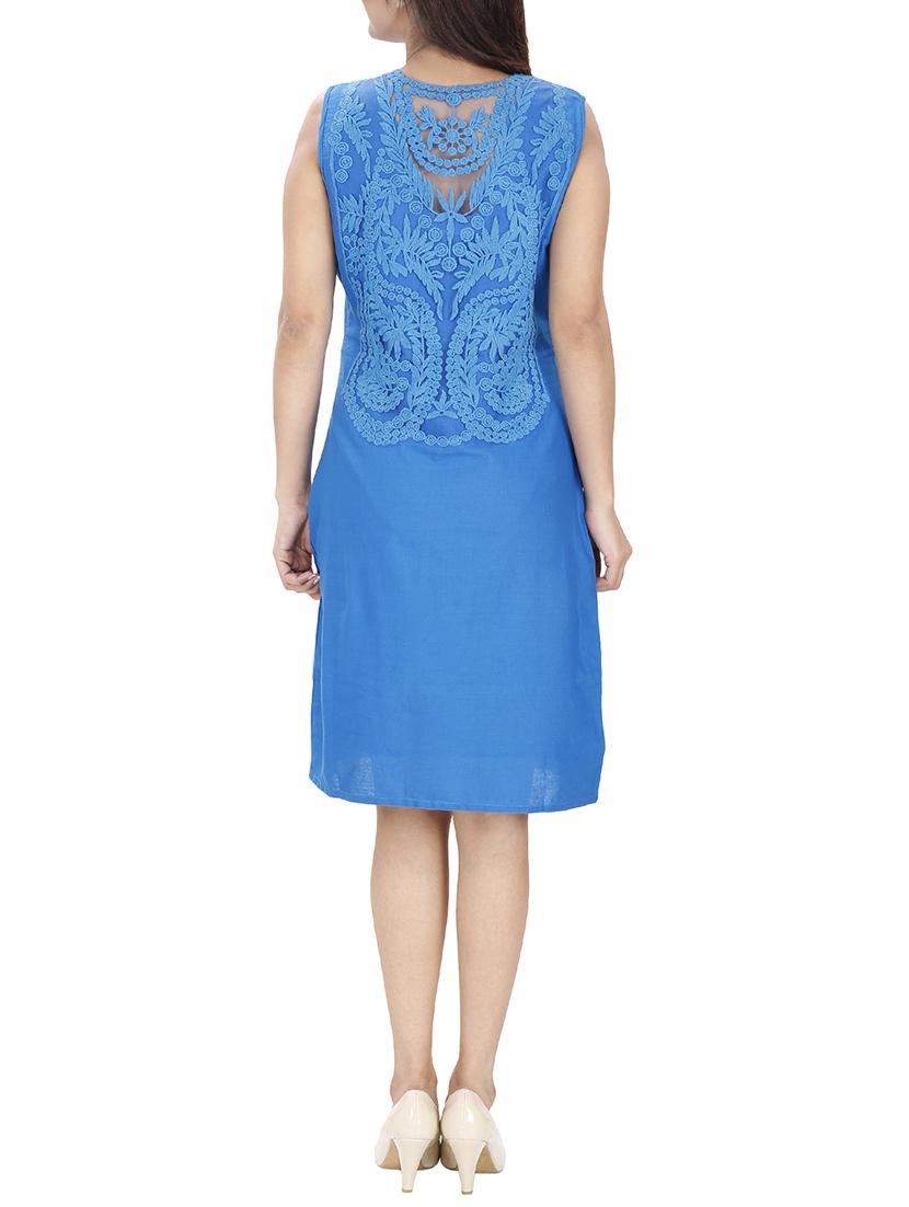 lace detail a-line dress - 15913004 - Standard Image - 2