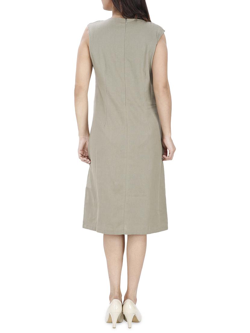 embroidered mesh yoke a-line dress - 15913013 - Standard Image - 2