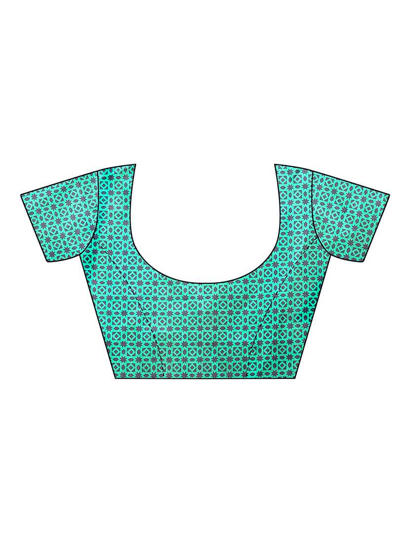 checkered printed saree with blouse - 15913294 - Standard Image - 2