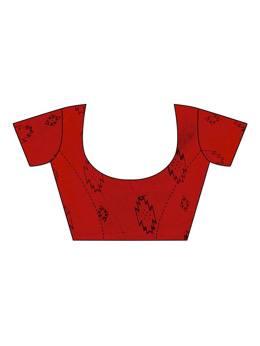 ethnic motif printed saree with blouse - 15913325 - Standard Image - 2