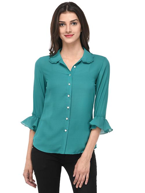frill detail collar shirt - 15914053 -  Standard Image - 0