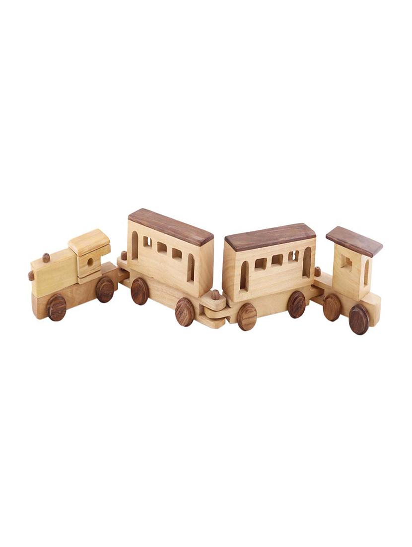desi karigar brown wooden engine & train toy - 15915530 - Standard Image - 2