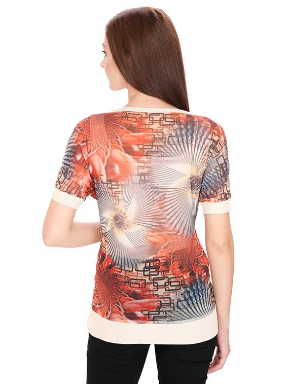 women's straight round neck top - 15916382 - Standard Image - 2