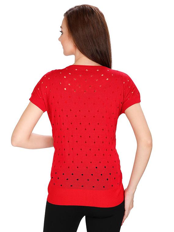 women's straight round neck top - 15916400 - Standard Image - 2