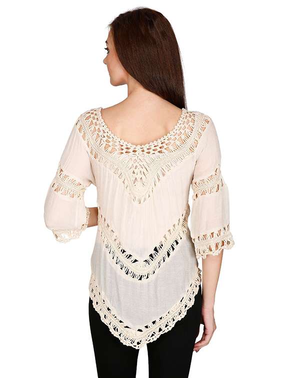 v-neck crochet tunic - 15916440 -  Standard Image - 2