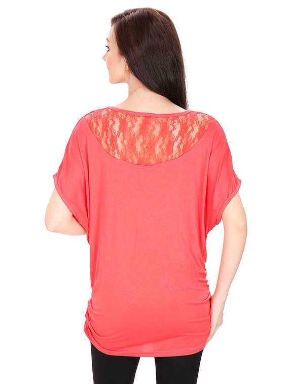 lace paneled graphic print top - 15916444 - Standard Image - 2