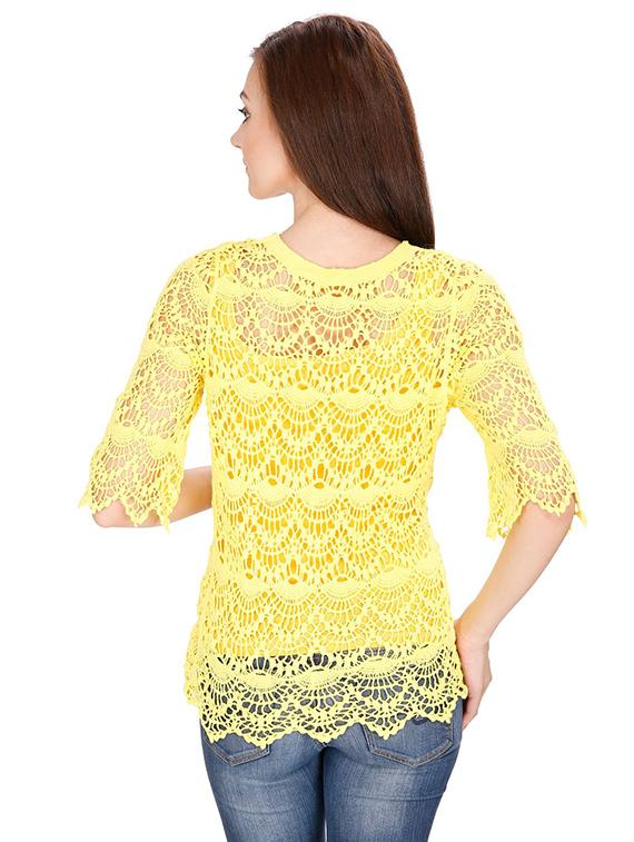 eyelet detail crochet top - 15916514 - Standard Image - 2