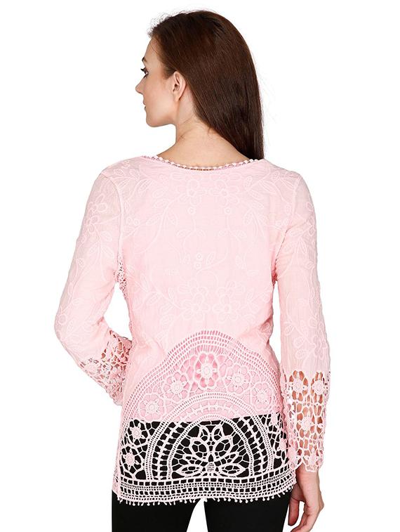 embroidered laced top - 15916516 - Standard Image - 2