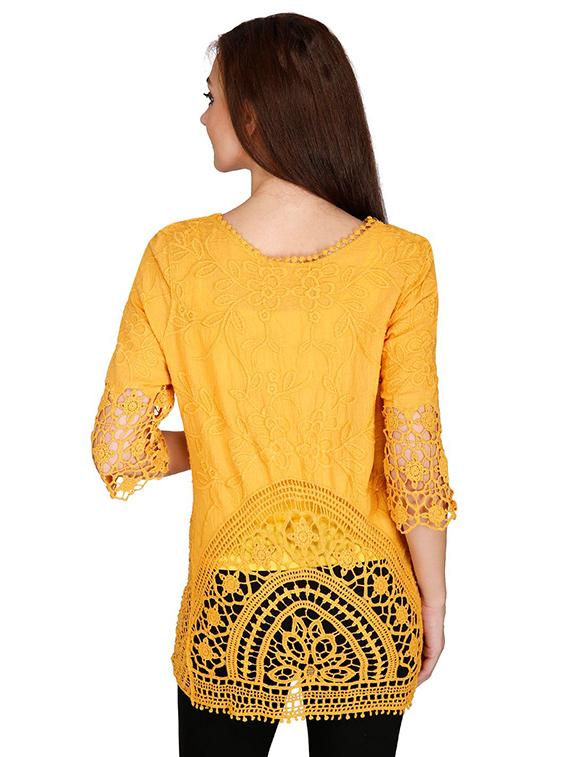 embroidered laced top - 15916517 - Standard Image - 2