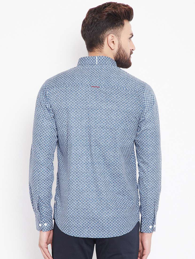 blue printed casual shirt - 15916844 -  Standard Image - 2