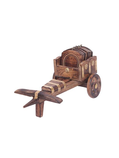 desi karigar wooden cart coaster - 15919371 -  Standard Image - 0
