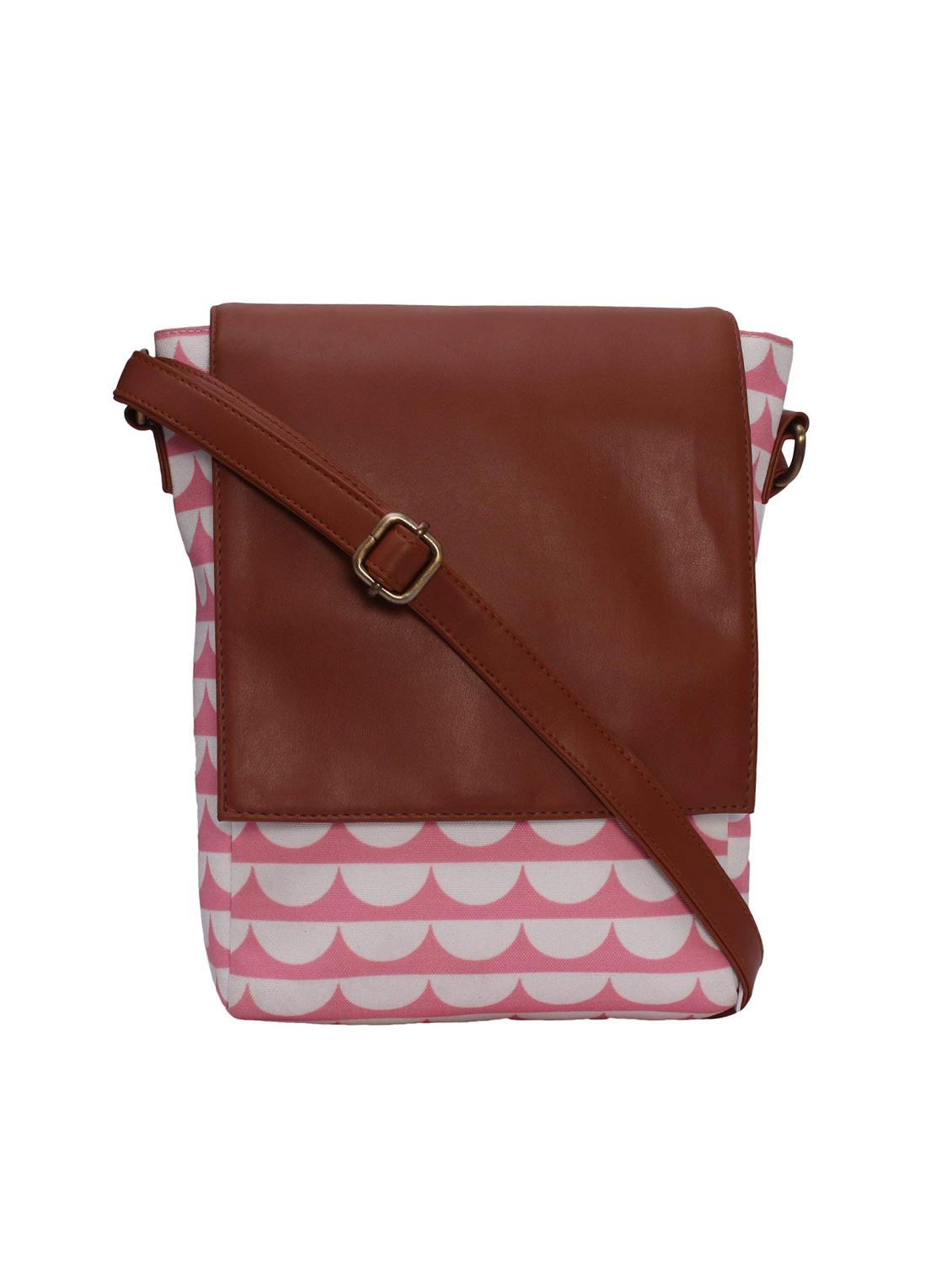 pink canvas printed sling bag - 15920763 - Zoom Image - 0