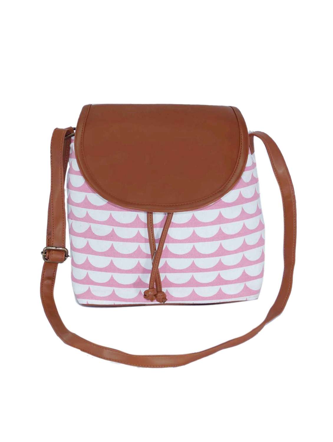 pink canvas sling bag