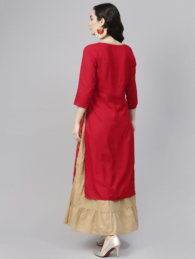 embroidered tiered layered dress - 15921177 - Standard Image - 2