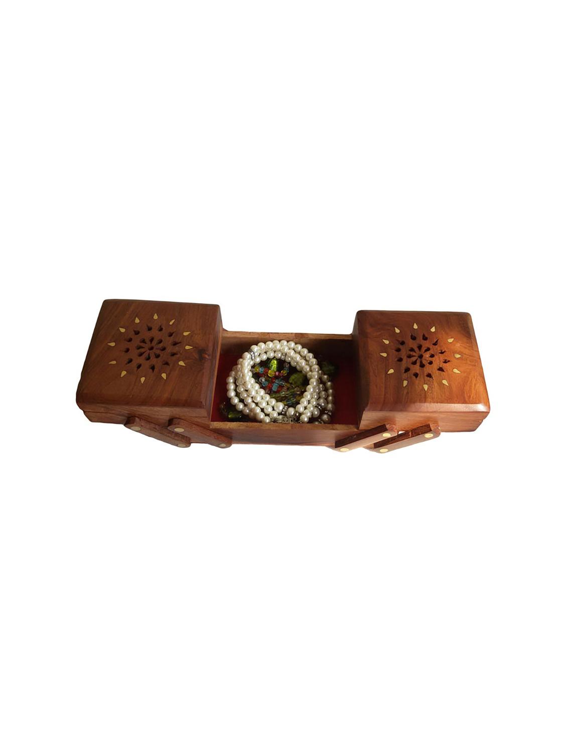 desi karigar hand carved multipurpose wooden box - 15921320 - Standard Image - 2