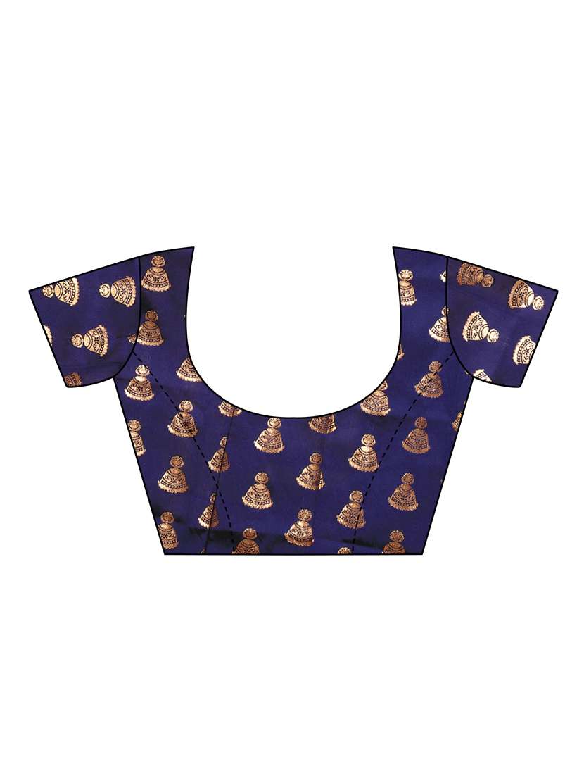 ethnic motif printed saree with blouse - 15923466 -  Standard Image - 2