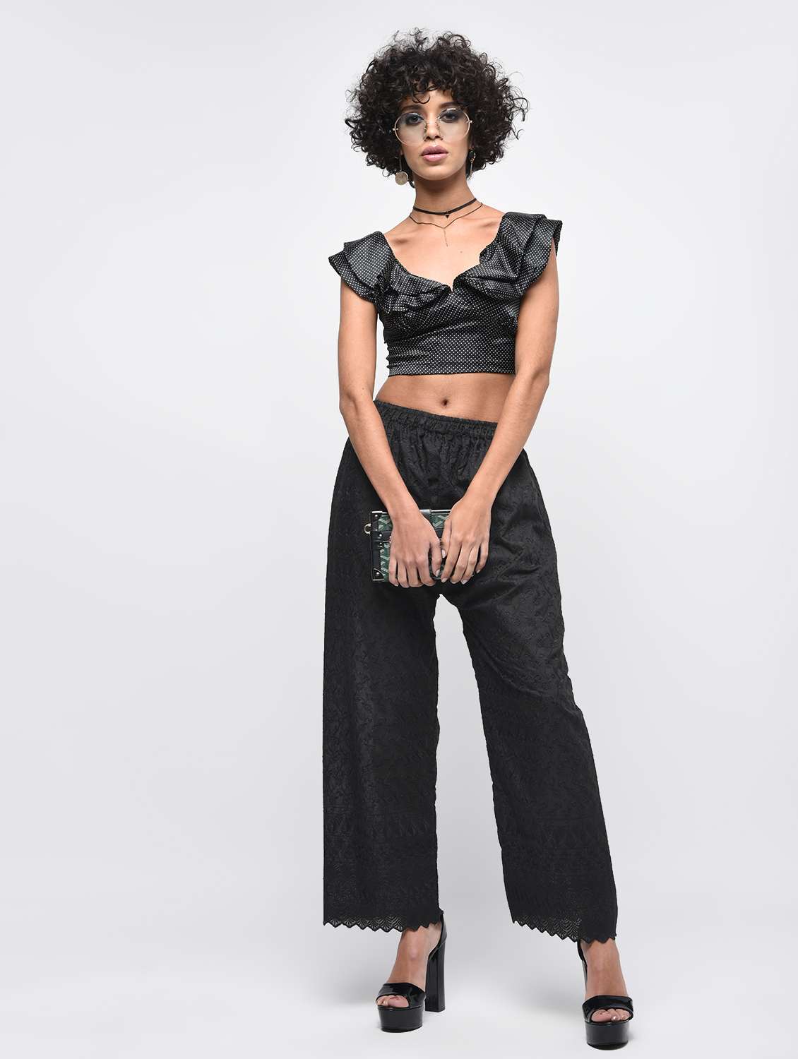 chikenkari embroidered palazzo