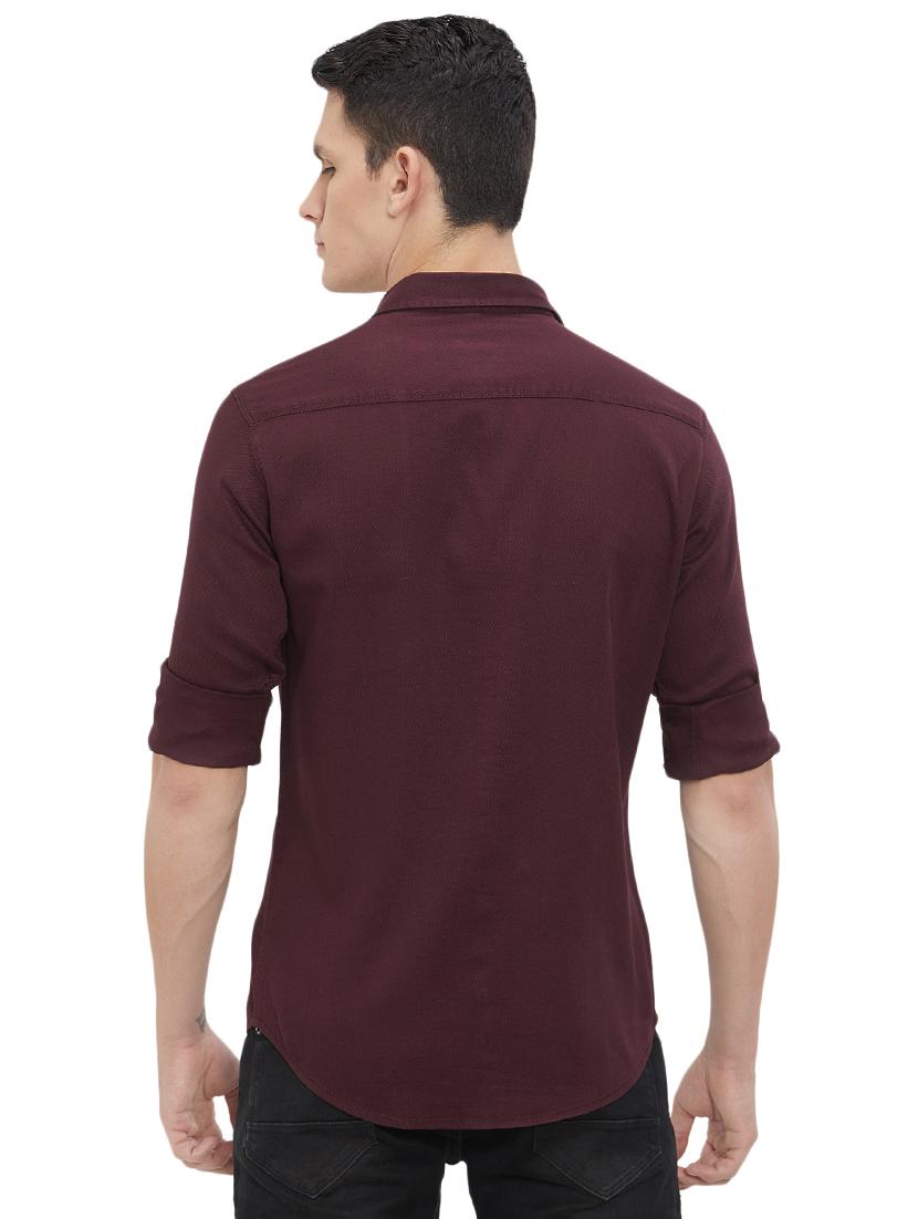 purple solid casual shirt - 15925663 - Standard Image - 2