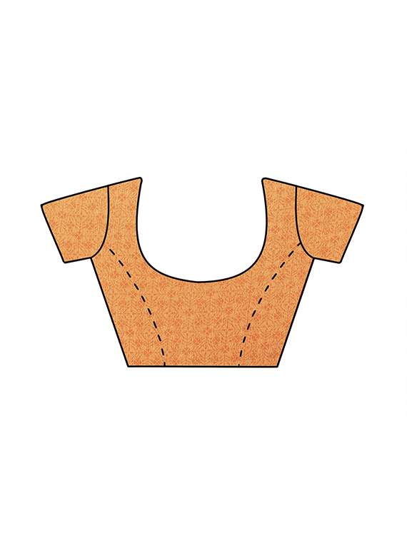 kalamkari border orange printed saree with blouse - 15926206 - Standard Image - 2