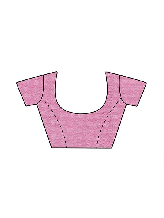 checkered print on print pink saree with blouse - 15926212 - Standard Image - 2