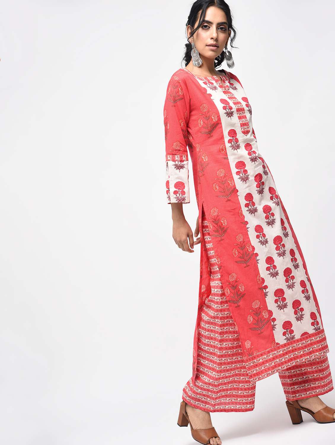printed kurta with palazzo set