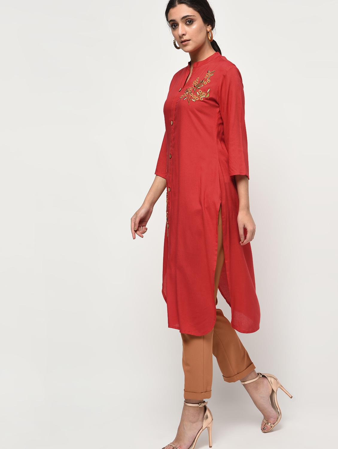 women's straight kurta - 15931430 - Standard Image - 2