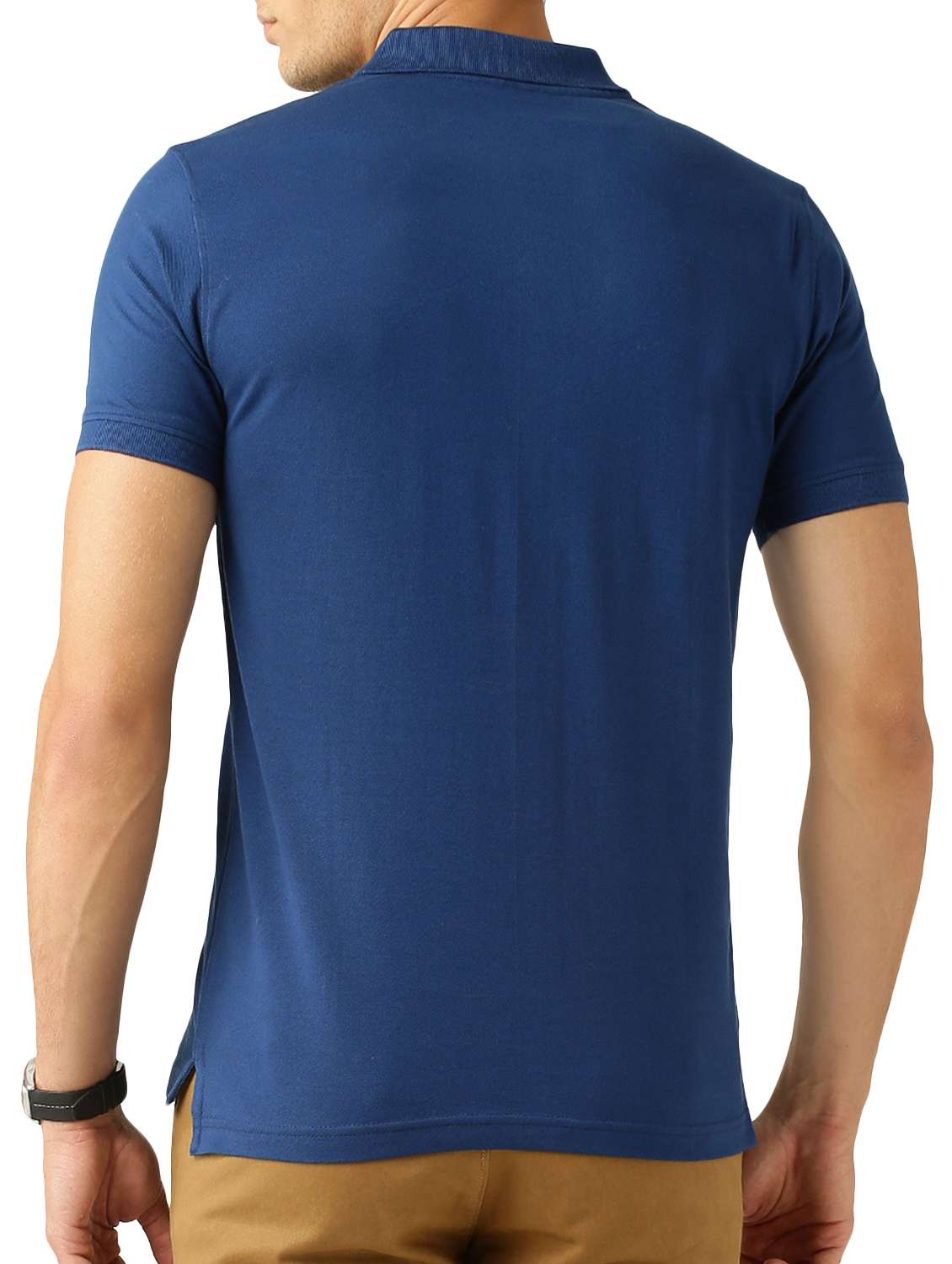navy-blue solid polo tshirt - 15932787 -  Standard Image - 2
