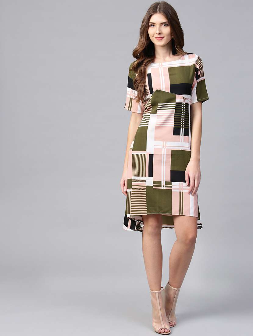 abstract high low dress