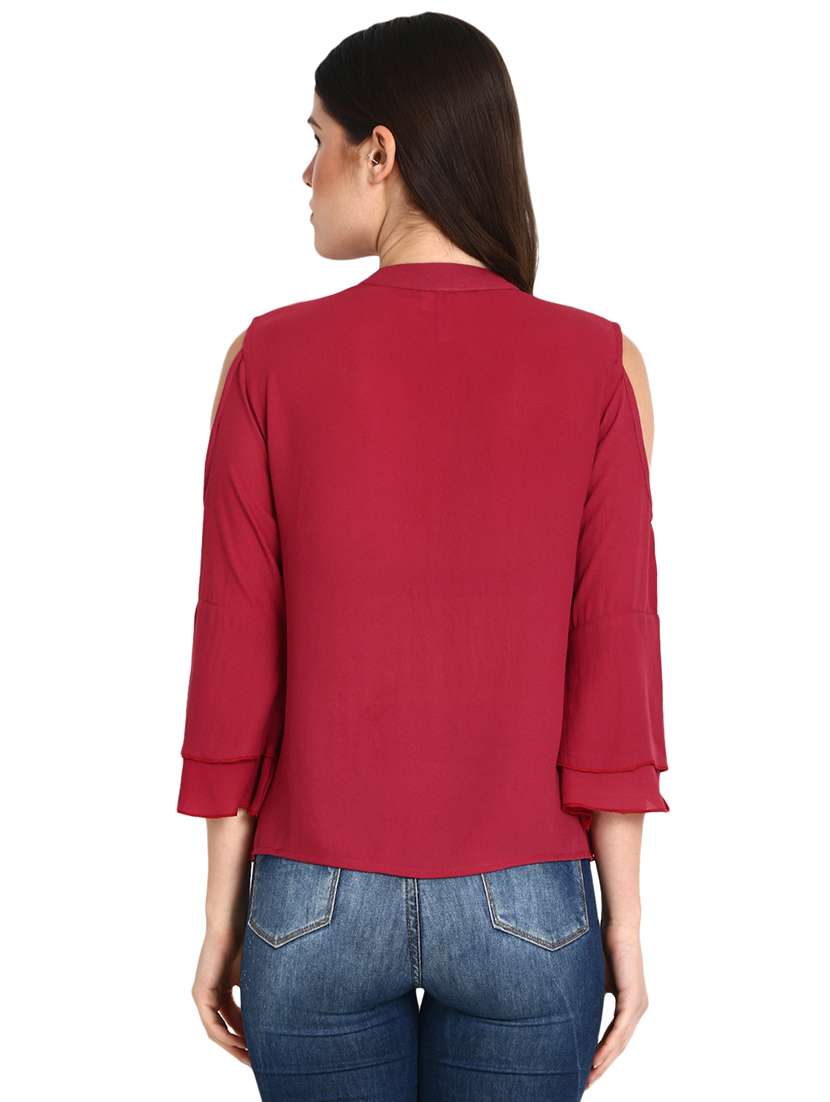 cold shoulder bell sleeved top - 15933733 -  Standard Image - 2