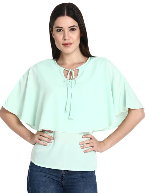 women's straight tie-up neck top - 15933736 - Standard Image - 0