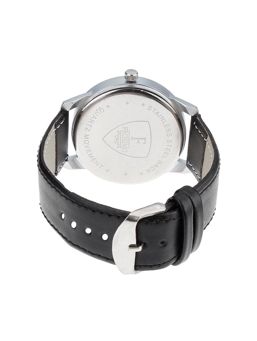 frosino black strap silver case analog watch for boys and men - 15933770 - Standard Image - 2